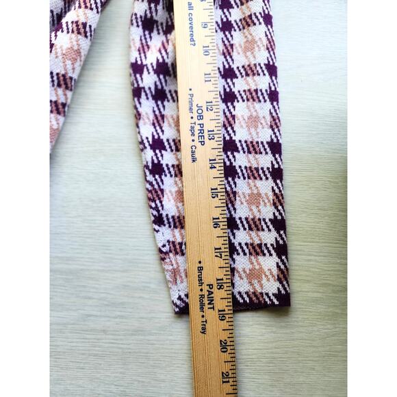 Top/Knit Sweater-Anne Klein-Houndstooth-Burgundy/Brown-Mock Turtleneck-Size LG-P - Picture 12 of 12